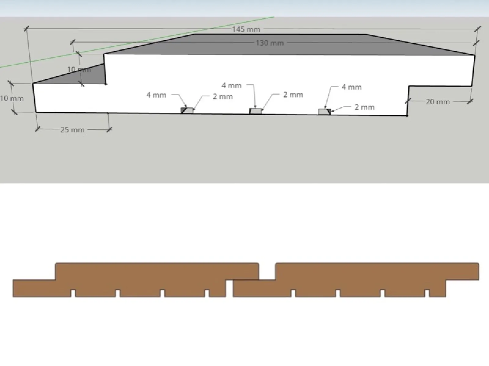 Доска Четверть из Ангарской сосны 20х140 мм сорт Прима Профиль 3