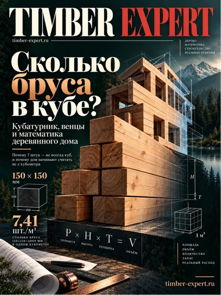 Сколько бруса в кубе: таблица, расчёт и ошибки, которые начинаются после калькулятора